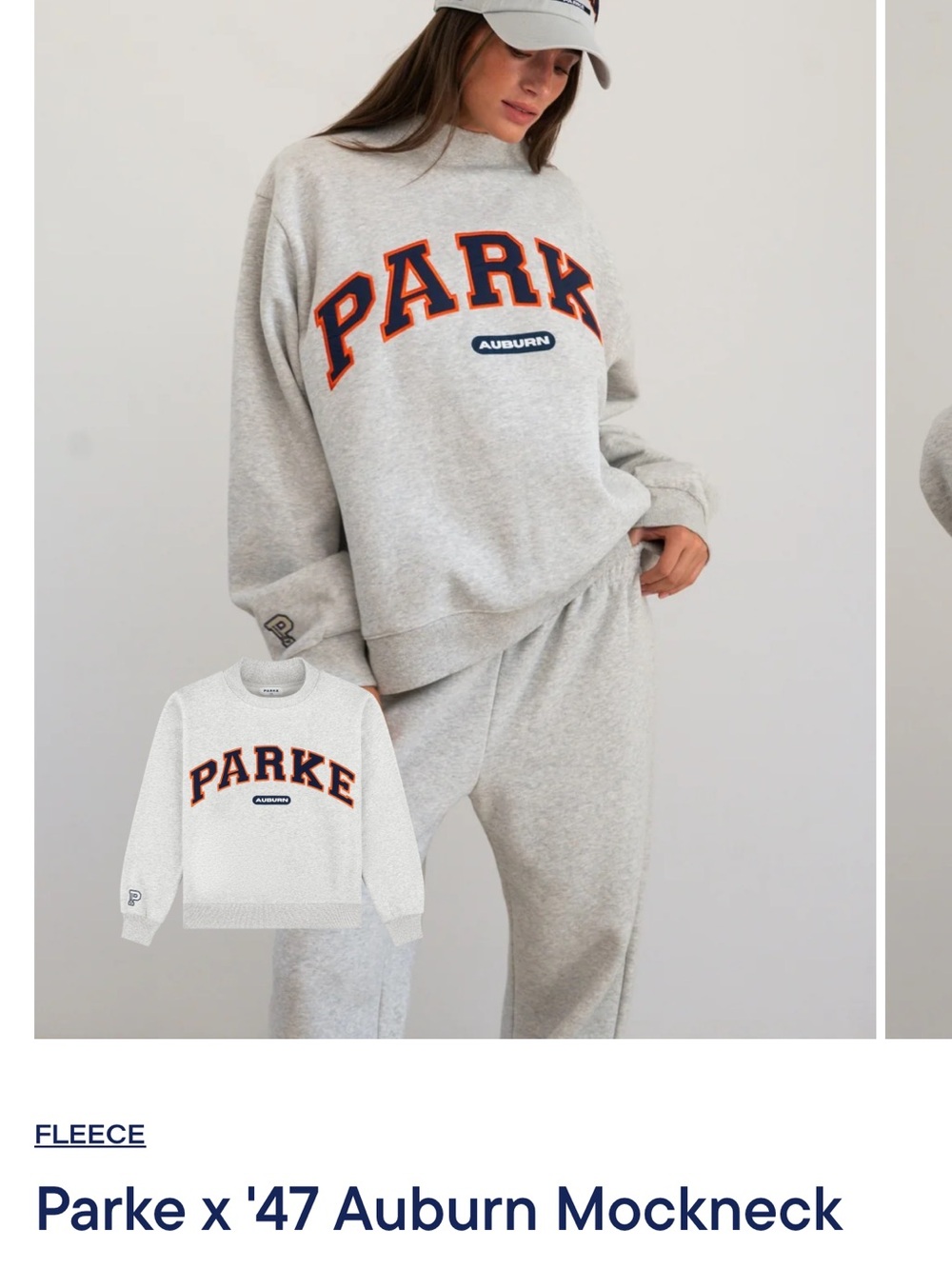Parke x '47 Auburn Mockneck Sweatshirt - Light Gray
